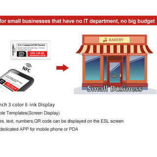 Etiqueta de precio digital NFC de 2,66 pulgadas