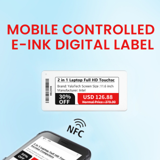 Etiqueta digital de tinta electrónica controlada por móvil de 2,13 pulgadas