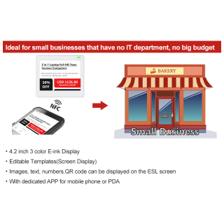 Etiqueta de precio digital NFC de 4,2 pulgadas